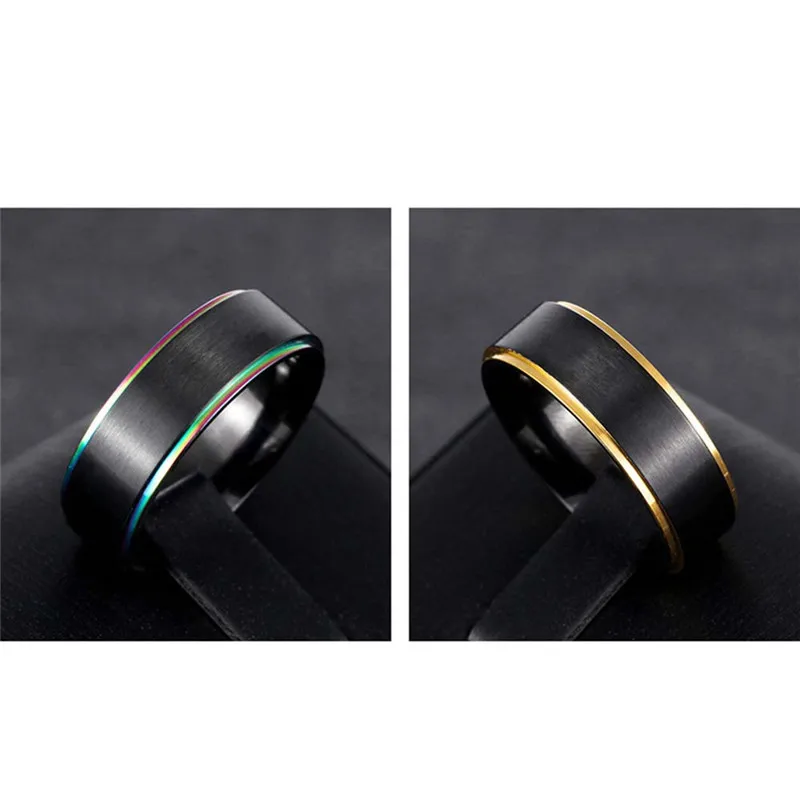 GS Красочные/Золотые 7 мм кольца из титановой стали для мужчин и женщин Diy