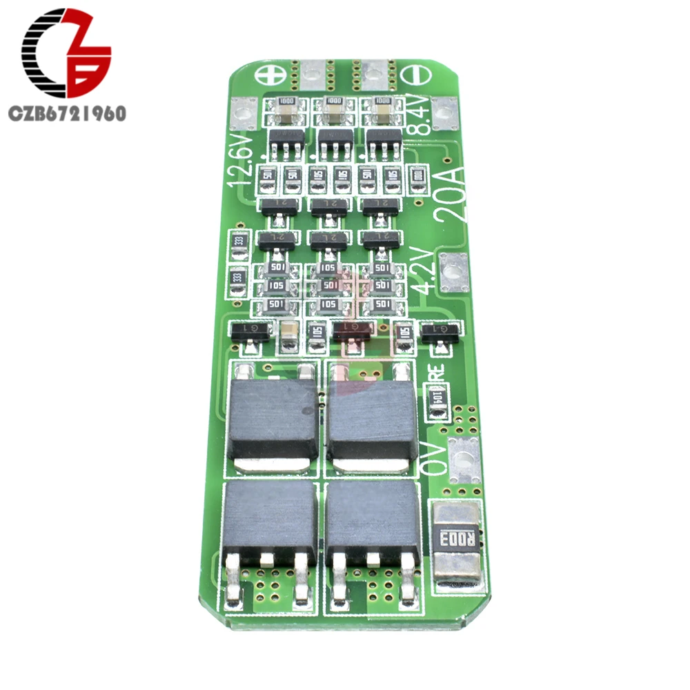Защитная плата для зарядного устройства литий-ионной батареи 3S 20A 18650 PCB BMS 12 6 V