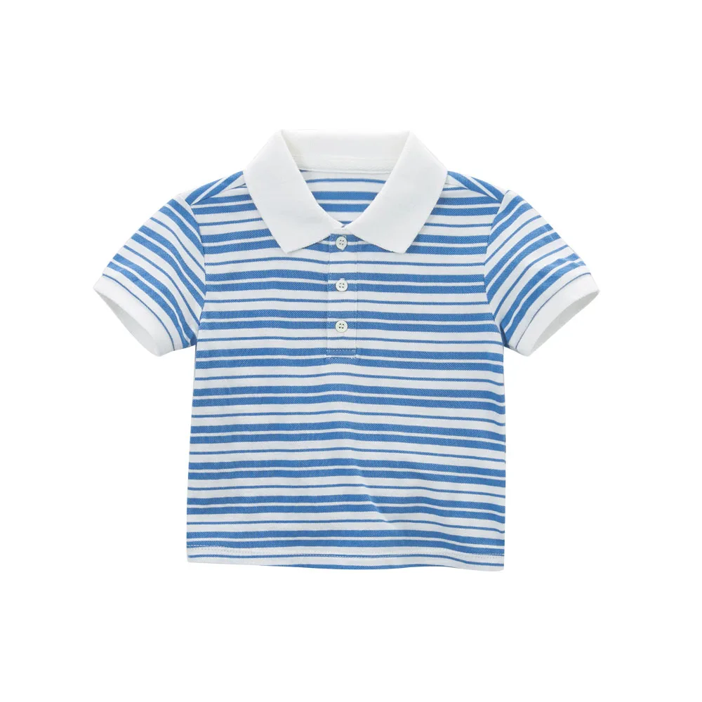blue white stripes Dave Bella летние хлопковые футболки для маленьких мальчиков одежда малышей Детские Топы Детская Хлопковая футболка DB5164 - Цвет: blue white stripes