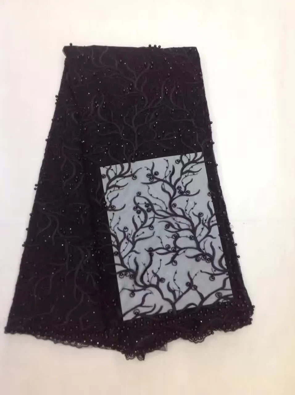 

2016 Newest High quality African Lace fabrics Big Occasion Mesh Embroidery African French lace fabric with Gold Color Beads AFL