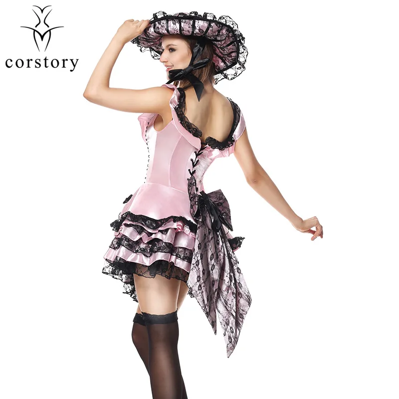 Розовое атласное платье в викторианском стиле Красавица и чудовище