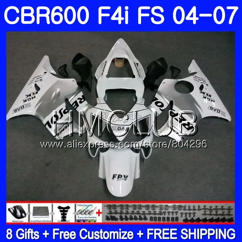 

Корпус для HONDA CBR 600F4i CBR600 FS CBR 600 F4i 04 05 06 07 62HM.1 CBR600F4i Repsol белый CBR600 F4i 2004 2005 2006 2007 обтекатель