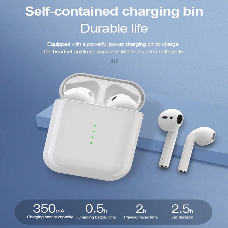 I10 наушники вкладыши TWS Bluetooth V5.0 сенсорный бинауральные стерео с 300 мАч Зарядная