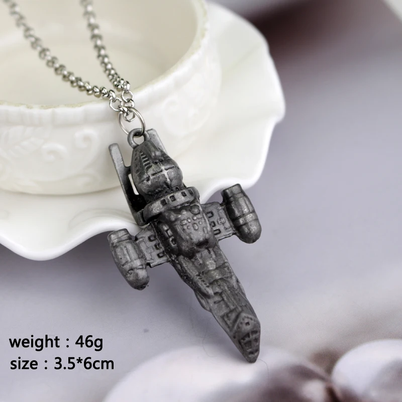 Millennium Falcon Star Wars ювелирные изделия Винтаж серебро Металл истребитель самолет кулон из фильма Готический стиль цепочки и ожерелья мужские