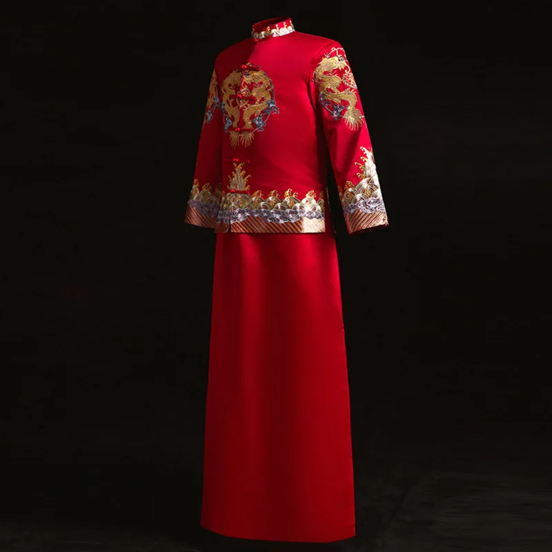Красный Жених винтажный свободный Cheongsam традиционное китайское свадебное платье