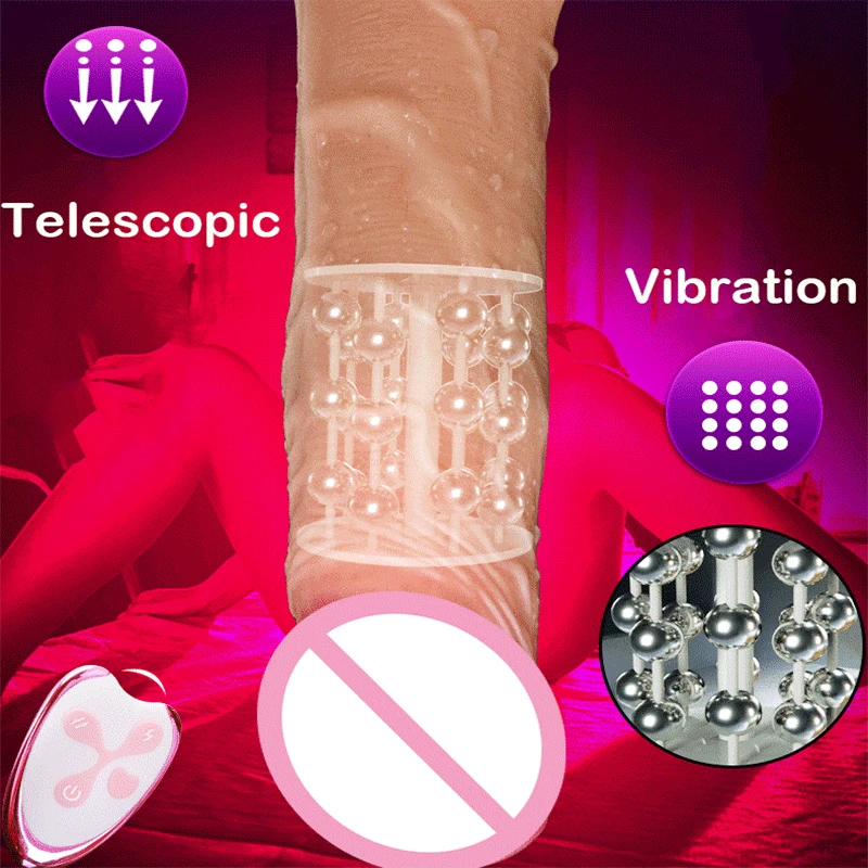 Soft Dildo Heating Telescopic Vibrator Remote Control Cock With Suction Cup Realistic Penis Sex Toys For Women | Красота и здоровье