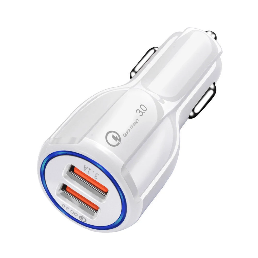 QC3.0 Сертифицированный быстрый заряд двойной 2 USB порт быстрое автомобильное зарядное устройство 36 Вт аксессуар