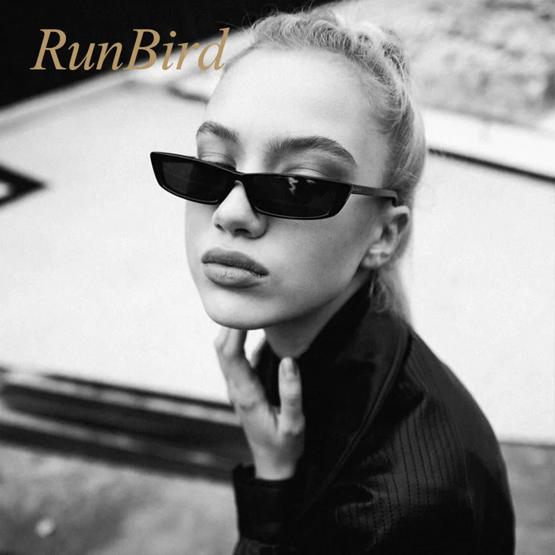 RunBird-نظارة شمسية صغيرة مستطيلة للرجال والنساء ، عدسات ملونة صفراء ، ريترو عتيق ، UV400 1263R