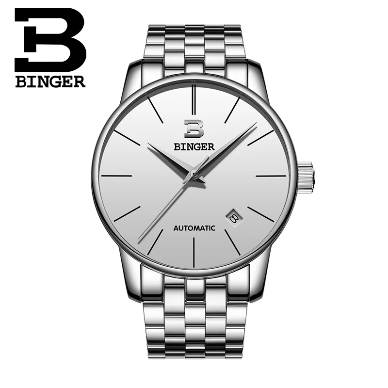 Relogio masculino BINGER люксовый бренд полностью аналоговый дисплей дата мужские