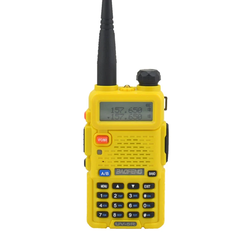 Baofeng walkie talkie UV-5R двухдиапазонное двухстороннее радио VHF/UHF 136-174MHz& 400-520MHz FM портативный приемопередатчик с наушником - Цвет: yellow