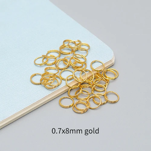 0.7x8mm gold 200 шт./лот 7/8/10 мм соединительные кольца двойные петли цвета: золотистый, серебристый Цвет Разделение кольца Разъемы для расходных материалов для изготовления ювелирных изделий DiY - Цвет: 0.7x8mm gold