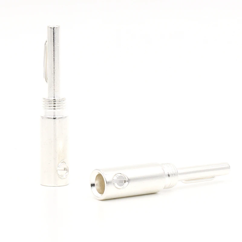 8 шт./лот посеребренный Банановый штекер Адаптер банан серебряные соединители