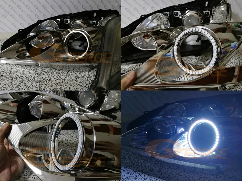 Для LEXUS ES350 2007 2008 2009 отличные RF контроллер Bluetooth мульти-Цвет ультра яркий RGB светодиодный Ангельские глазки гало кольца комплект