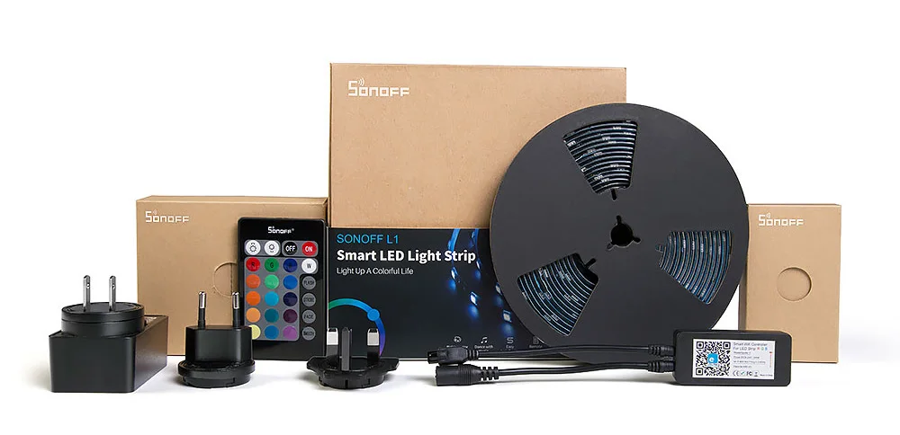 SONOFF L1 Smart LED Light Strip Dimmable Waterproof WiFi Flexible RGB Strip Lights APP Control with Music with Alexa Google Home