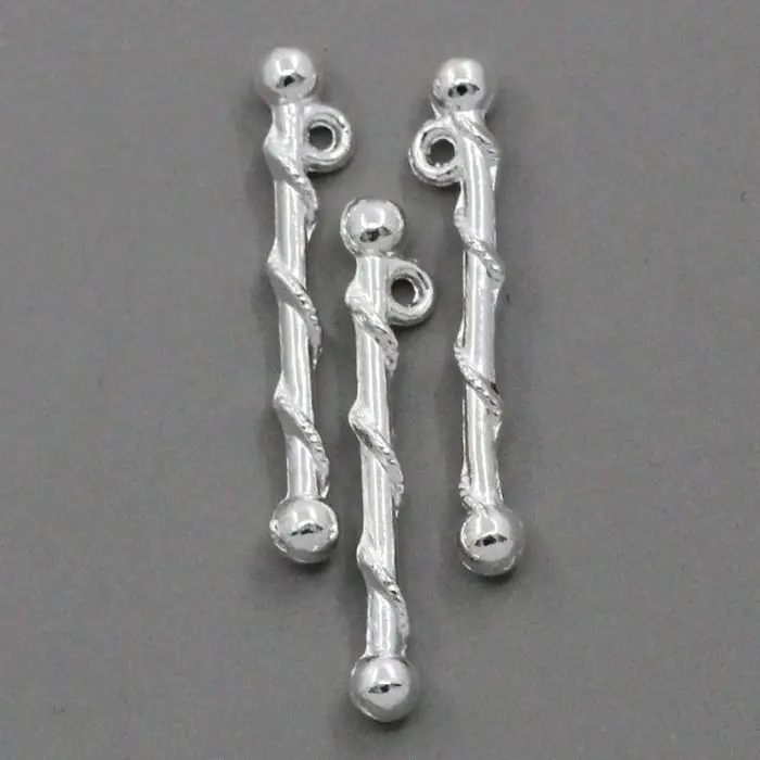 Doreenbeads амулет кулоны Majorette дубинка серебристого цвета 26x3,5 мм, 30 шт