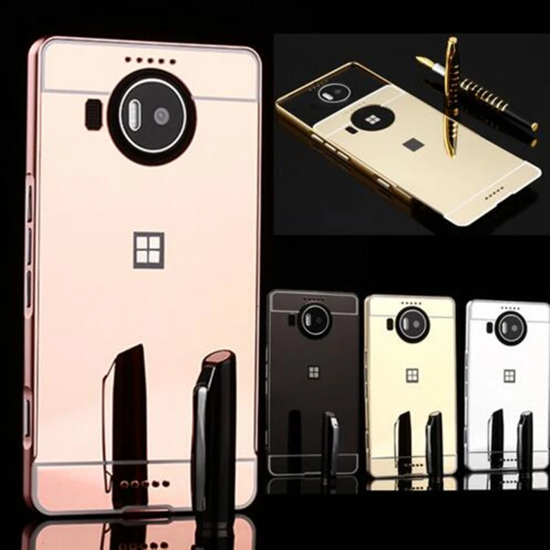 Чехол для Microsoft Nokia Lumia 950 модный тонкий акриловый чехол + Алюминиевый