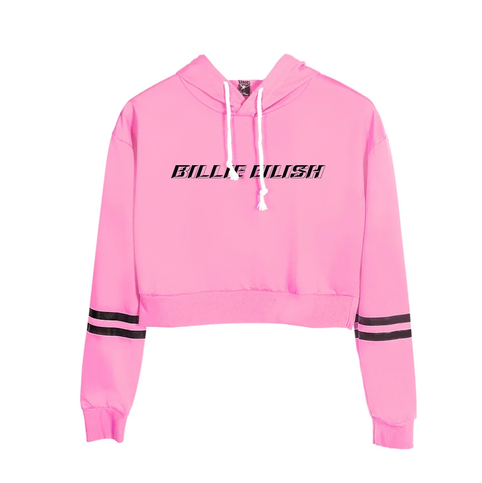 Новинка Billie Eilish, сексуальные толстовки с капюшоном, модный тренд, укороченный топ, Женская толстовка с принтом, Сексуальная популярная K pop одежда
