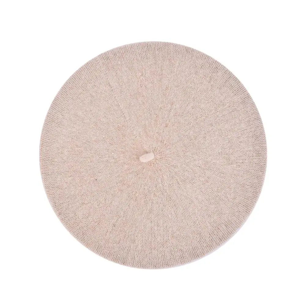 Beige Одноцветный женский берет для девочек, французская художница, теплая шерстяная зимняя шапочка, шапка - Цвет: Beige