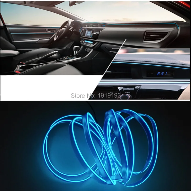 Светодиодная лента EL Wire гибкая неоновая для внутренней вечеринки автомобиля 10