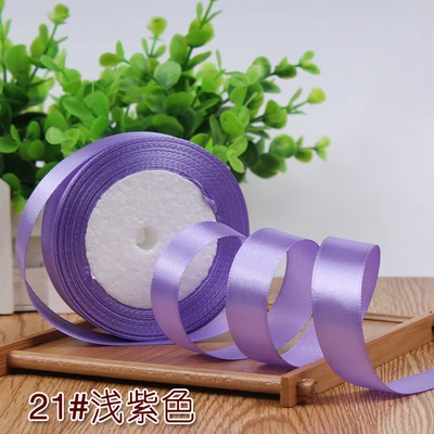 21 Light purple 6/10/15/20/25/40 мм атласная лента корсажная лента для свадьбы для рождественской вечеринки украшения ручной работы с бантом ленты для поделок карточная игра подарки Обёрточная бумага расходные материалы - Цвет: 21 Light purple