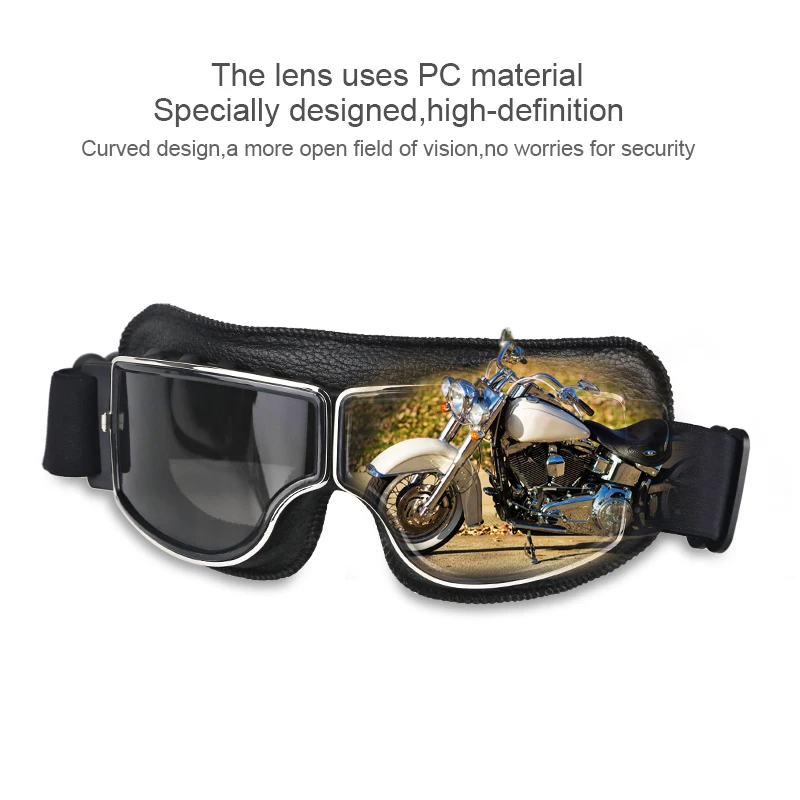

Motorcycle Helmet Goggles Vintage Motorbike Scooter Bike Retro Goggles Foldable Protective Glasses