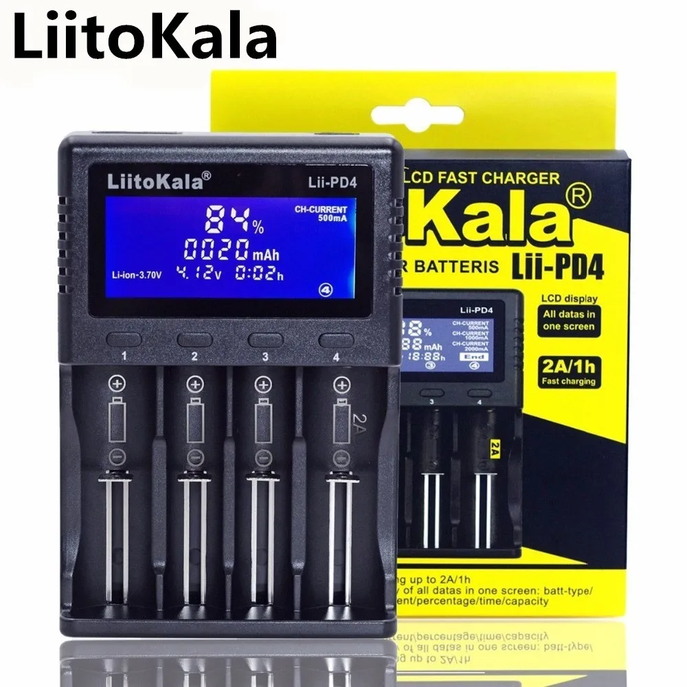 Зарядное устройство LiitoKala для аккумуляторов 1 шт. ЖК дисплей 3 7 В 18650 21700 + 35a US18650 vtc5a
