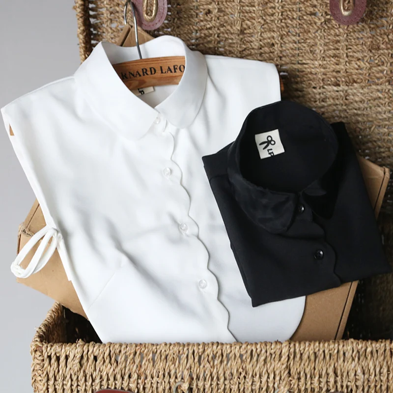 

Spring Half Collar Shirt super pearl shirt false fake collar blouse Detachable False Collar faux col chemisie Vintage Lapel