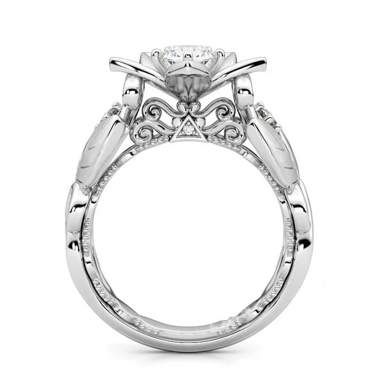 DoreenBeads 2018 Новое модное серебряное кольцо с цветком и листом для свадьбы модные