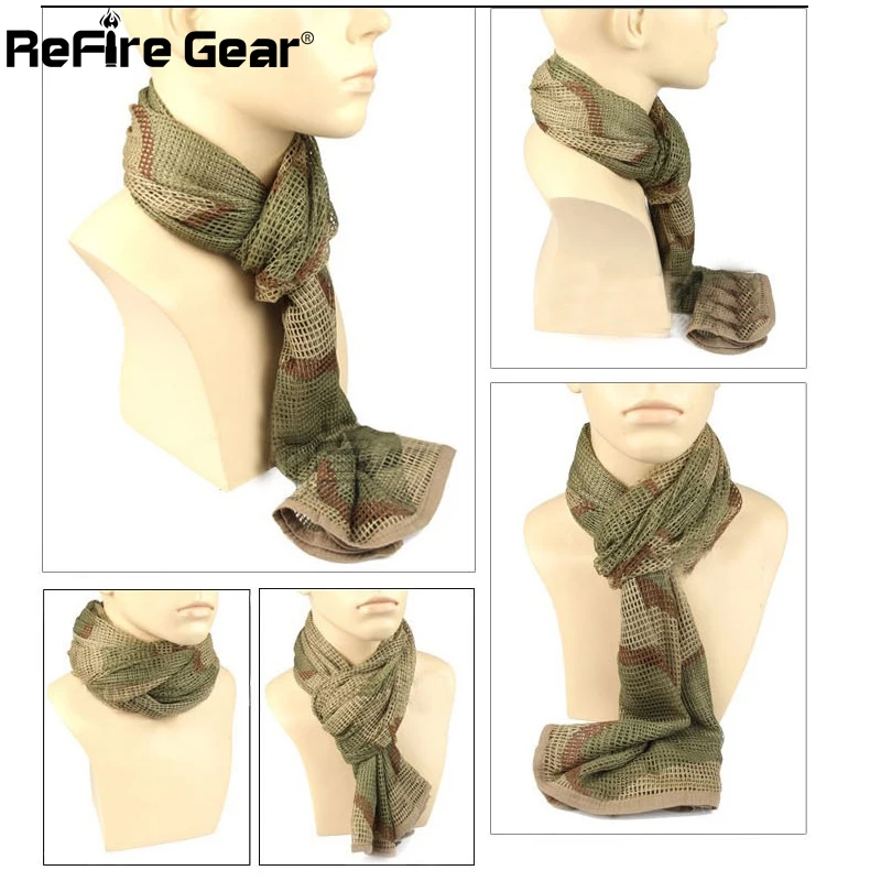 ReFire Gear арабский военный тактический сетчатый шарф мужской армейский Армейский