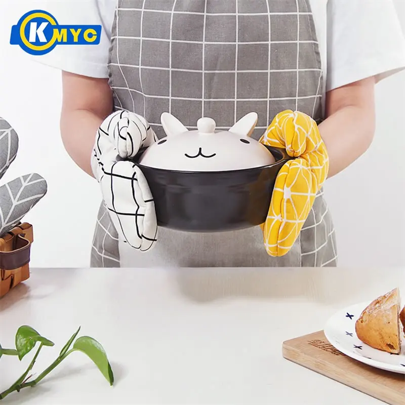 KMYC термостойкая перчатка фартук с карманом японский Стиль Прихватки рукавицы