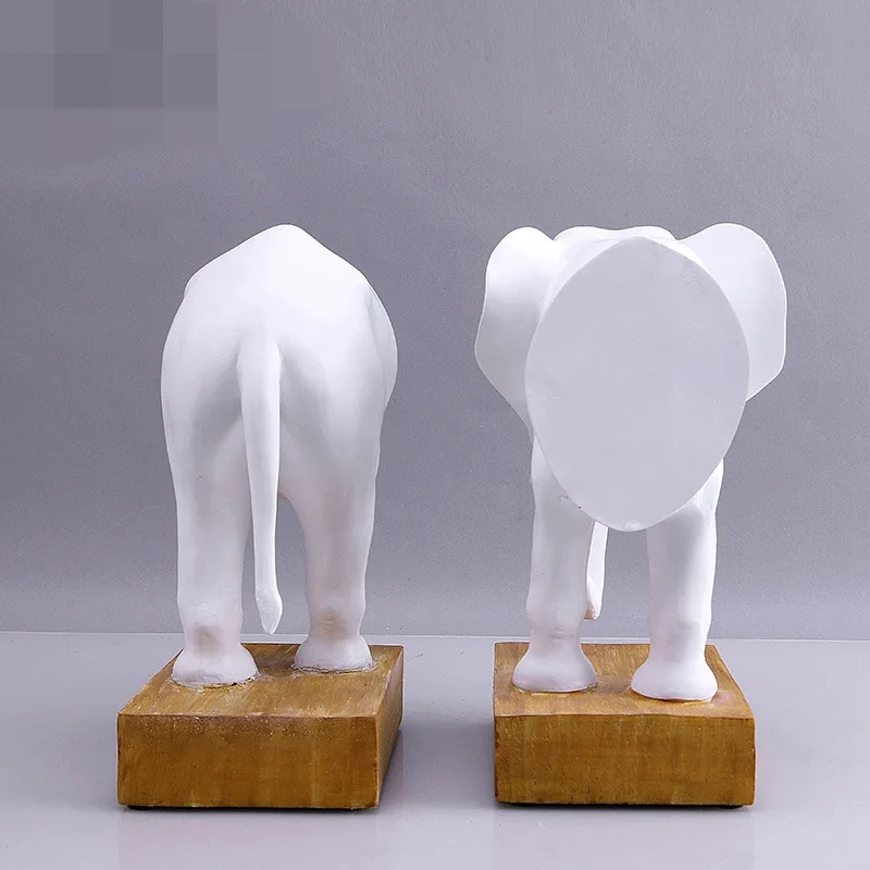 Home Decoration Accessories Bookend Resin Animal Elephant Figurines Model Miniature Creativity Handwork Classic | Дом и сад