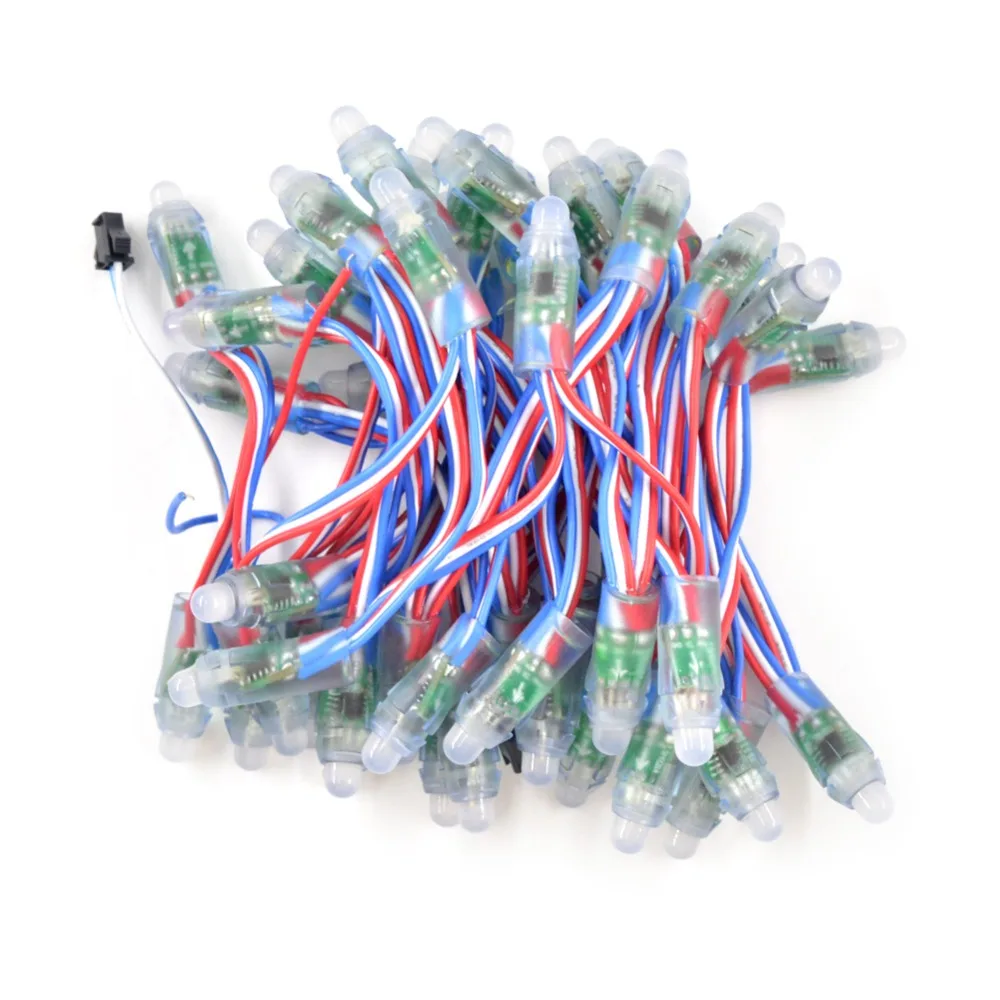 300 шт. быстрая доставка провод WS2811 12 мм RGB LED пикселей умный модуль String Node IP68 DC5V/12V |
