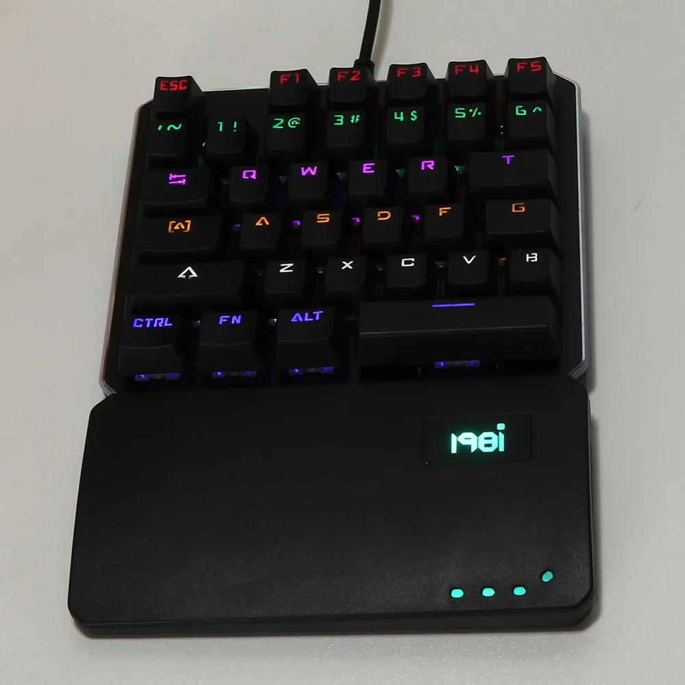 Игровая клавиатура для DOTA Pubg одиночный мини ледяной голубой свет Проводная