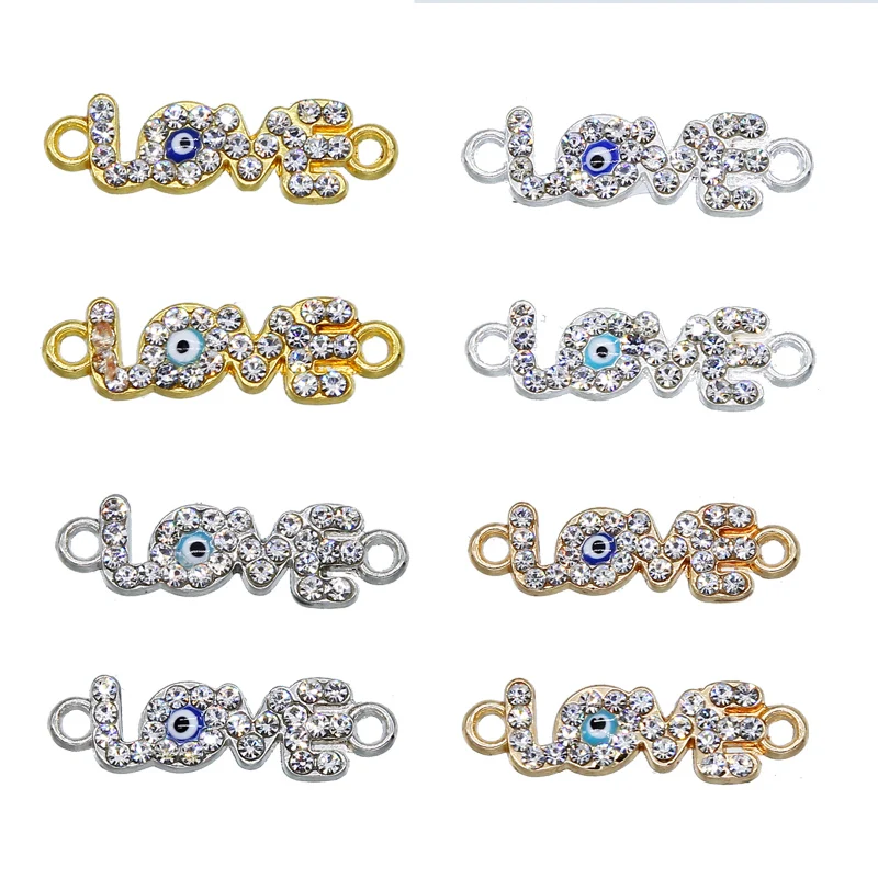 6 штук/lucky eye LOVE Сердце Кулон Тип злые глаза Diy ювелирные аксессуары ожерелье с
