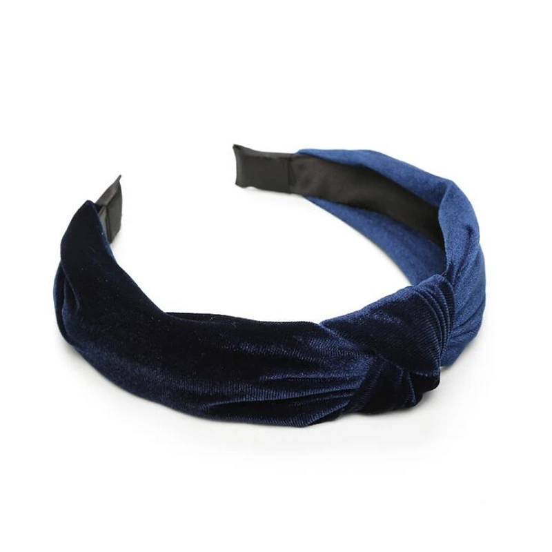 Color 10 Women Girls Fashion Velvet Knitted Korean Solid Bezel Hairband Hair Accessories Elegant Cross Headband Ornament For Female Girls - Цвет: Color 10