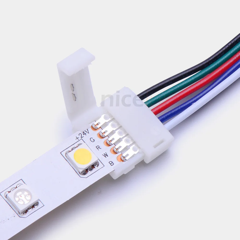 5 шт./лот Pin коннектор RGBW Solderless с 15 см кабель для 12 мм 5050 Светодиодная лента