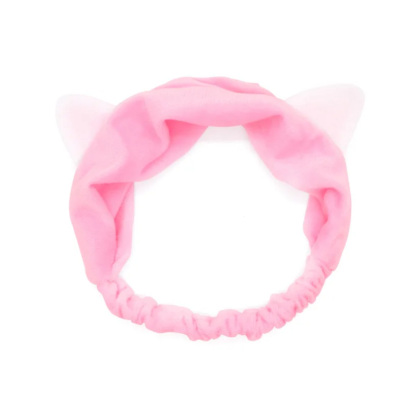 pink Инструменты для ушей, повседневные повязки для волос, вечерние лента для волос для нанесения макияжа, аксессуары, подарок, головной убор для отдыха, милый кот, жизнь для женщин, хлопок, для дома и жизни - Цвет: pink