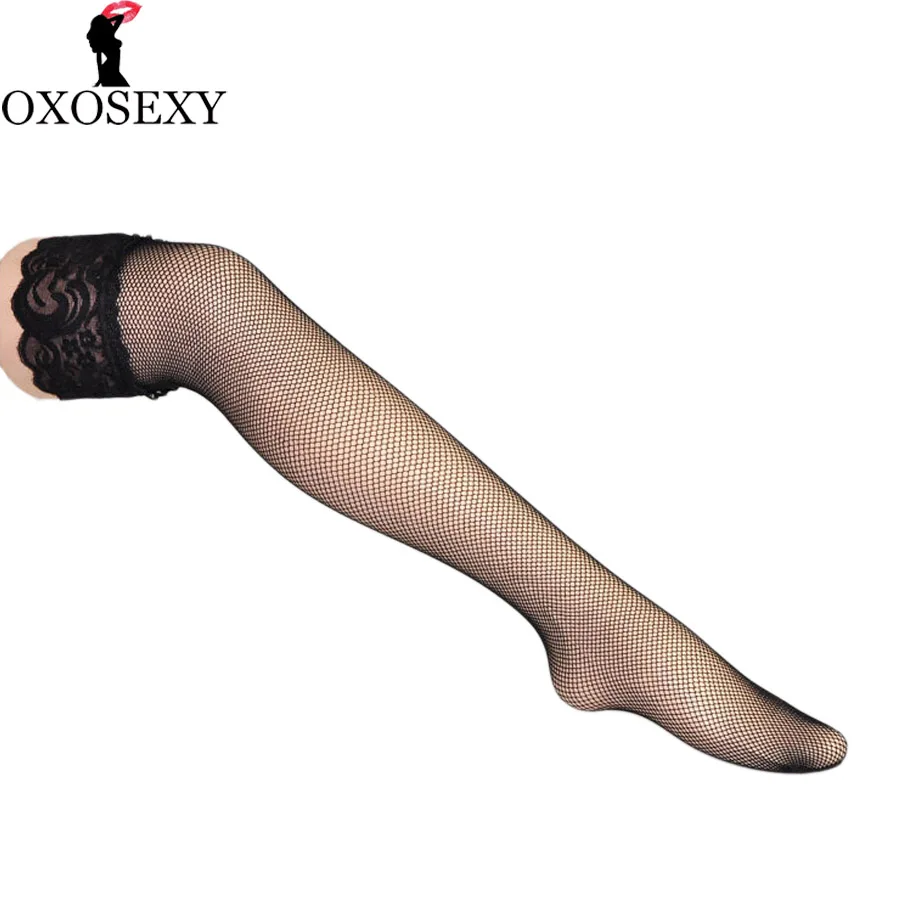 widen lace black Nylon Sexy Stockings Women Thigh High Stockings Long mesh Back Seam Cuban Heel Over The Knee Socks Medias 360