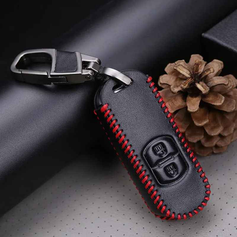 Автомобильный брелок для Mazda 2 3 6 Axela Atenza CX-5 CX5 CX-7 CX-9 2003 2004 2005 2006 2007 2008 2009 2010 ключ чехол в виде ракушки - Название цвета: 2Button Red Line