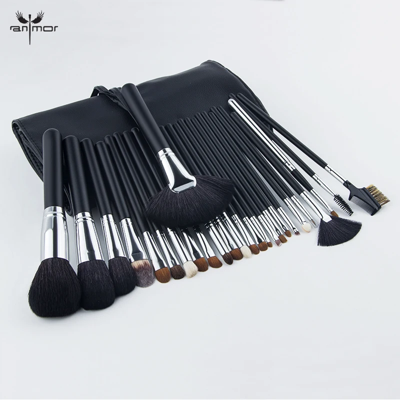 Anmor 26Pcs Makeup Brushes Make Up Brush Portable Eyebrow Eyeshadow Cosmetic Contour Soft Foundation Synthetic Hair Set With Bag|professional makeup