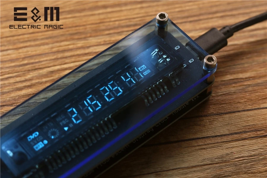 Цифровые мини часы с дисплеем VFD музыкальный уровень USB электронные вакуумный