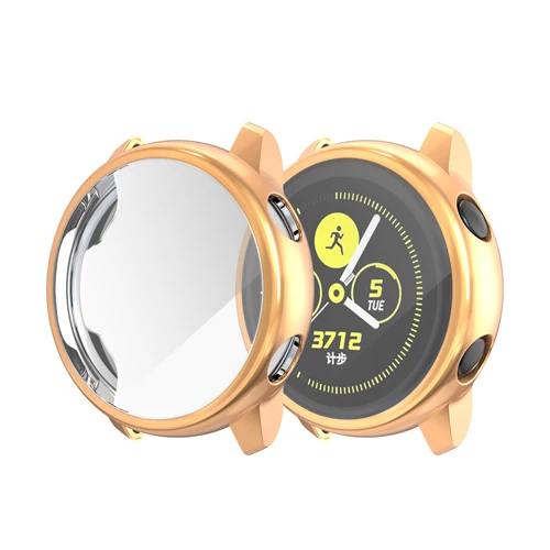 rose gold Экран протектор чехол для samsung galaxy watch active 2 ультра-тонкий мягкий силиконовый чехол для полной защиты чехол для galaxy Активный 40/44 мм - Цвет: rose gold