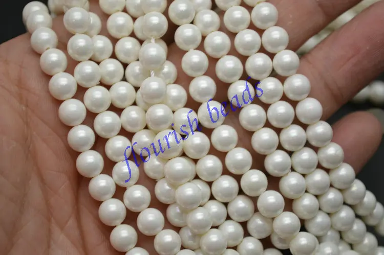 Круглые жемчужные бусины с белыми ракушками россыпью 6 мм 8 10 модные
