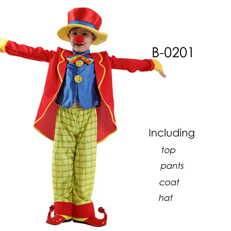 B-0201 Umorden Purim карнавальный костюм клоуна на Хэллоуин; Детский костюм цирка; костюм клоуна для девочек; Fantasia Infantil; маскарадный костюм для мальчиков - Цвет: B-0201