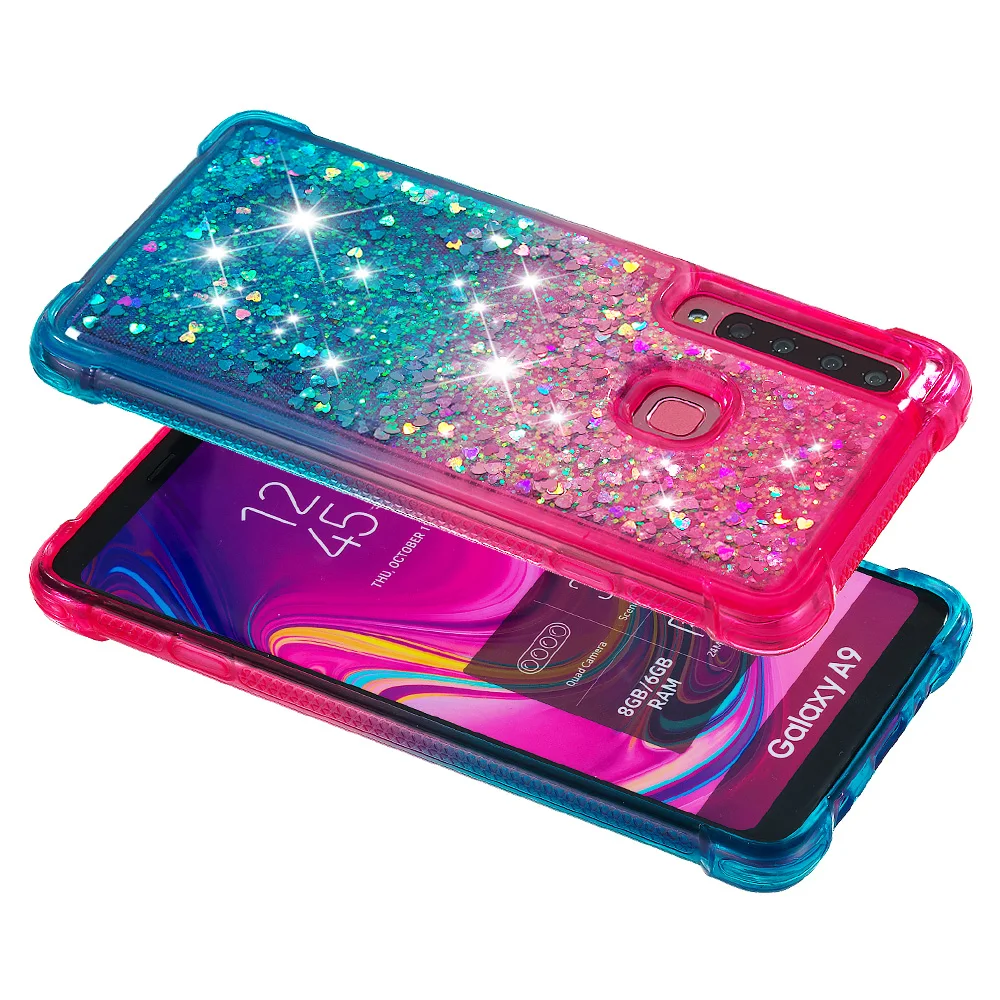 Градиент Блестящий Жидкий чехол для samsung Galaxy A9 A920F A920 SM-A920F Coque для samsung A9 динамический песок крышка