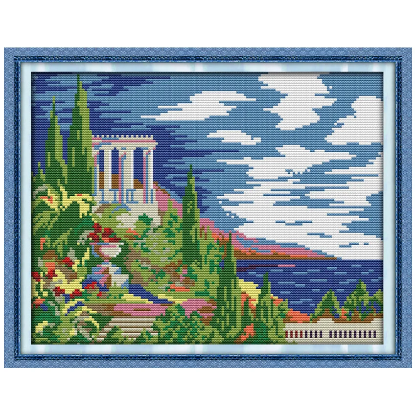 Картина для вышивки крестиком пейзаж 11 дюймов 14 карат|cross stitch set|counted cross stitchcross |