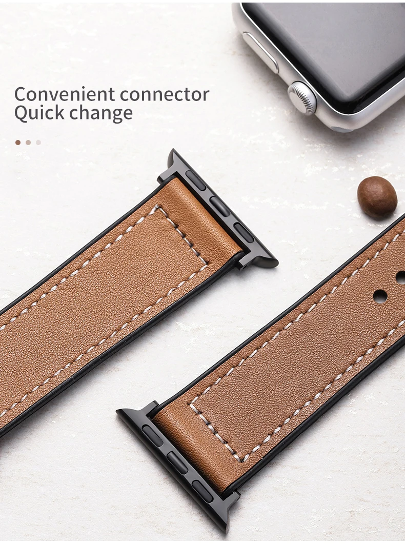 Кутить кожаный силиконовый ремешок для наручных часов Apple Watch, версии 3/2/1 38 мм 42 мм браслет ремешок для наручных часов iwatch серии 4 40 мм, длина-44 мм, ремешок для часов