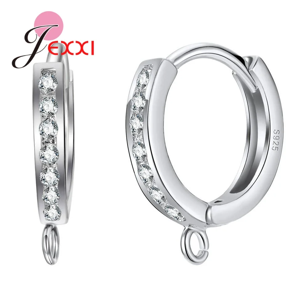 

Серьги-кольца из серебра 925 пробы с блестящим кубическим цирконием