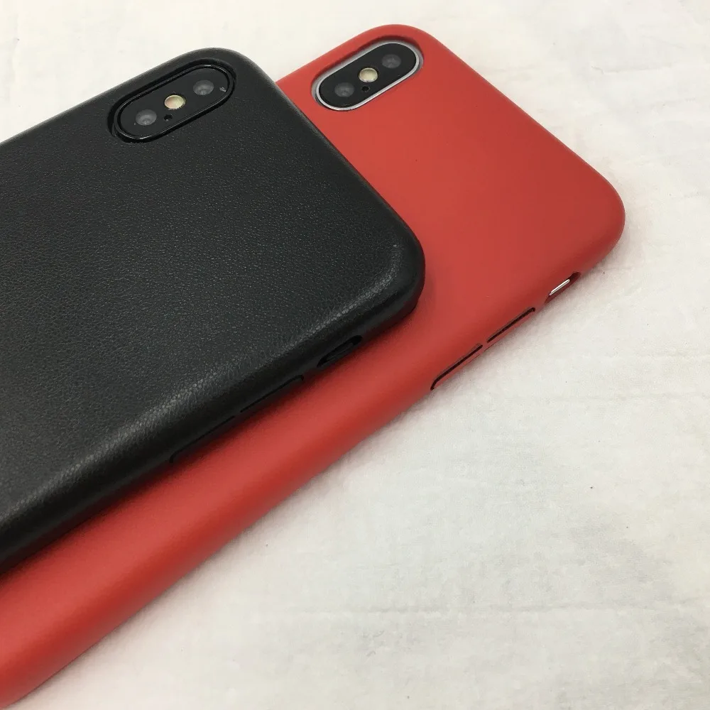 Роскошный чехол для iphone 7 X кожаный мягкий из ТПУ красный черный простая деловая