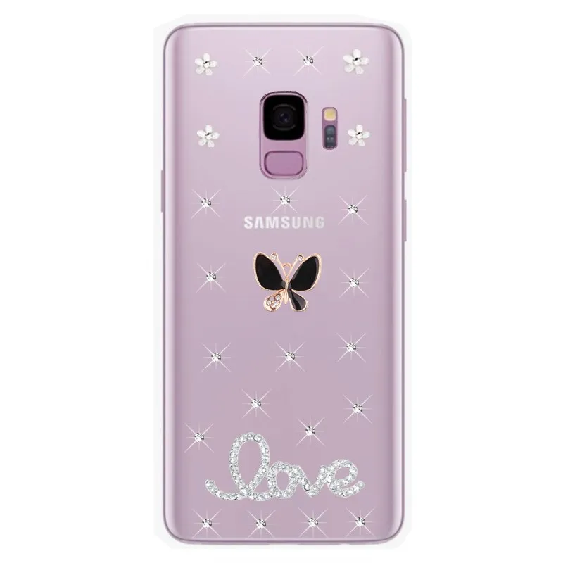 Прозрачный чехол бабочка любовь для Samsung galaxy Note 9 8 S9 S8 A6 A8 2018 J4 Plus J6 J8 J2 Core J7 Neo J3 J5 2017